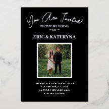 Photo Wedding Invitations | Silver Foil Accents