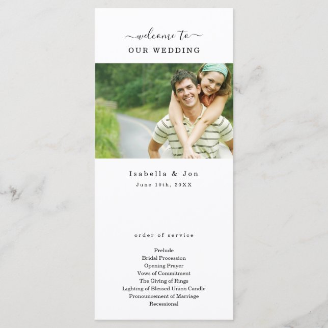 Photo Wedding Mass / Ceremony Program Fan (Front)