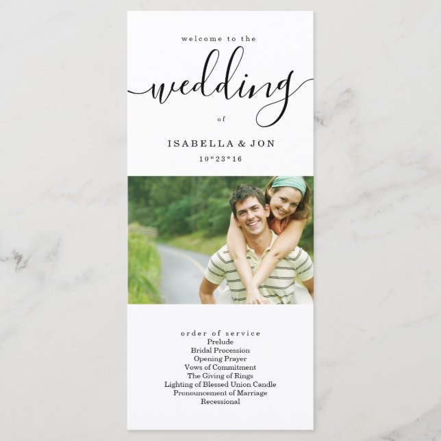 Photo Wedding Mass / Ceremony Program Fan (Front)