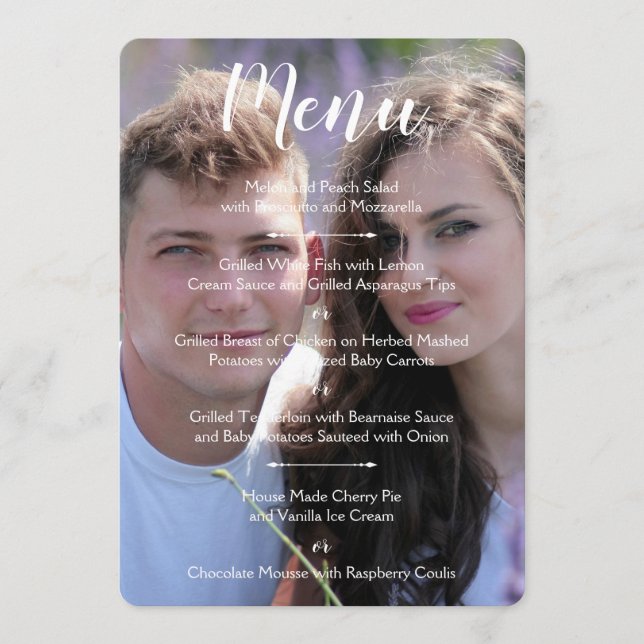 Photo Wedding Menu Card (Front)