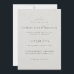 Photo Wedding Modern Minimalist Embossed Linen Invitation<br><div class="desc">This simple photo and typography wedding invitation, features, a clean minimalist design template to customise for your wedding invitation, with a faux linen texture. Simple type and a romantic rustic boho style wedding photo of the bride and groom, in an outdoor setting. Simply replace this sample photo with your favourite...</div>