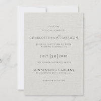 Photo Wedding Modern Minimalist Embossed Linen