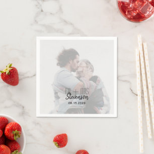 Photo Wedding Napkins with Date