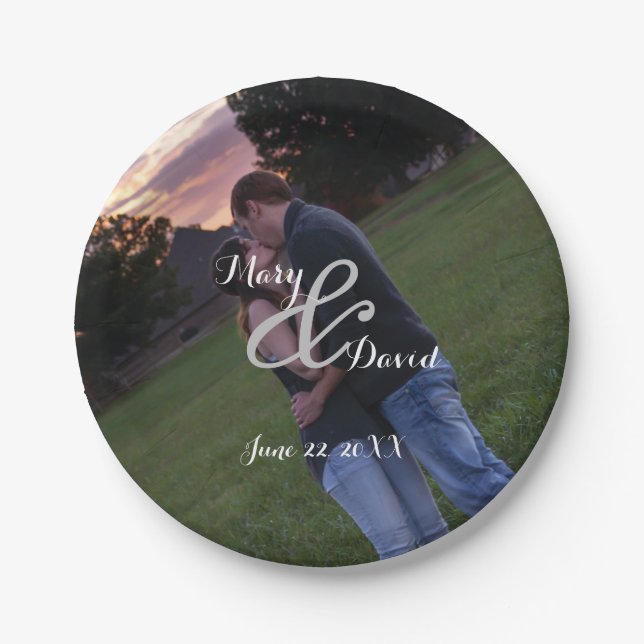 Photo Wedding Paper Plate (Front)