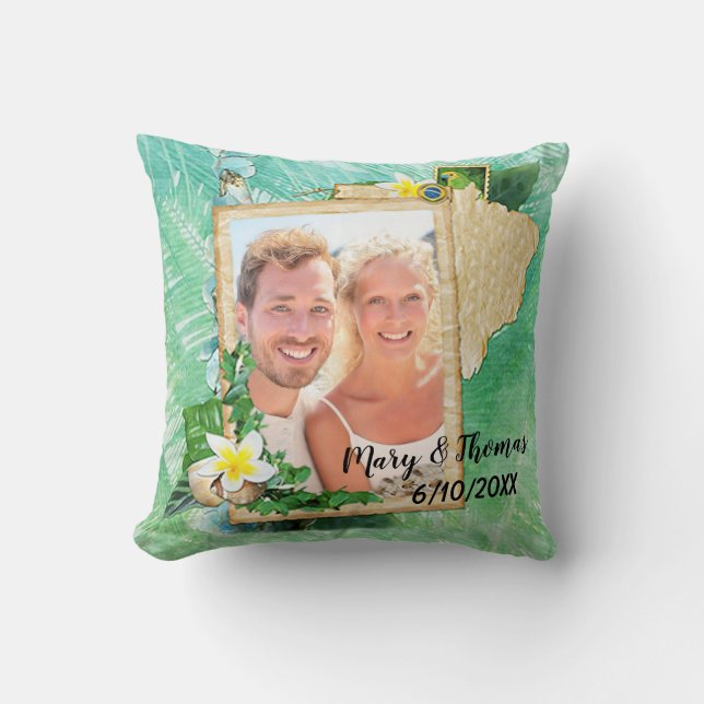 Photo Wedding Pillow Tropical (Front)