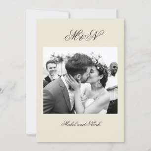 Photo Wedding Romantic  Neutral Colour  Invitation