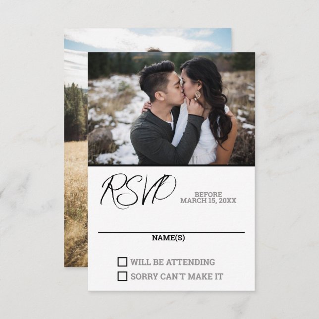  Photo Wedding RSVP Card (Front/Back)