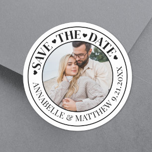 Photo Wedding Save The Date Classic Round Sticker