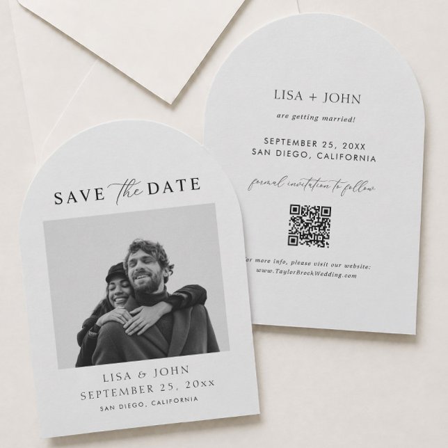 Photo Wedding Save the Date Curved   Invitation (Creator Uploaded)