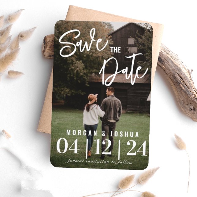 Photo Wedding Save the Date | Faux Vellum Overlay  Invitation (Creator Uploaded)
