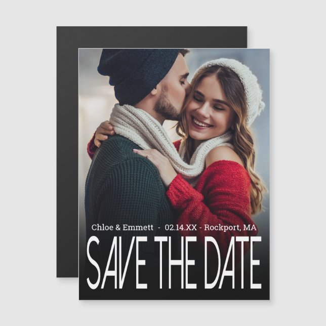 Photo Wedding Save the Date Magnets One Picture (Front/Back)