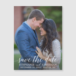 Photo Wedding Save The Date Magnets, One Picture Magnetic Invitation