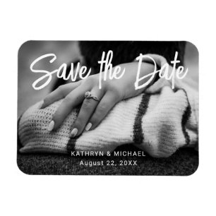 Photo Wedding Save the Date Minimal Stylish Modern Magnet