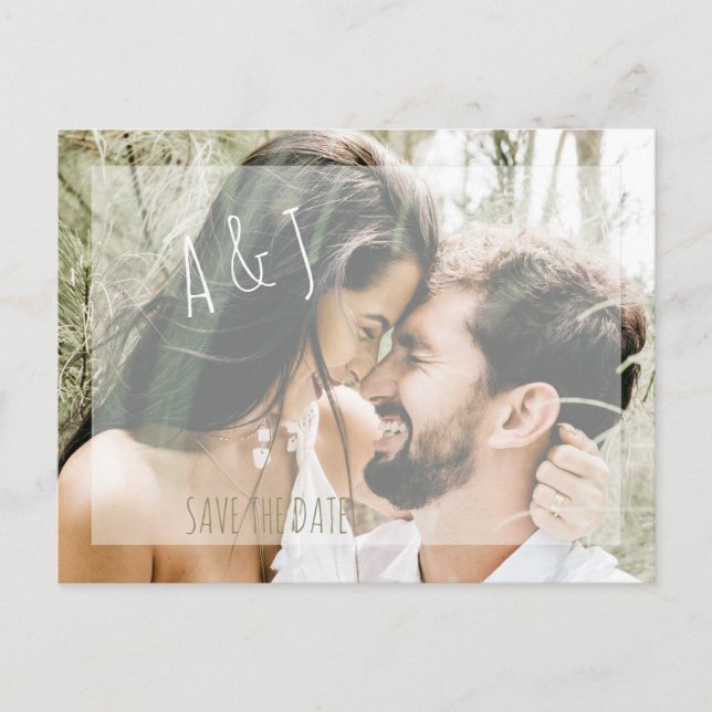 Photo Wedding Save the date Website QR Code  Announcement Postcard (Front)