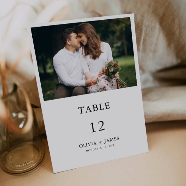 Photo Wedding Table Cards Template (Minimalist Wedding Table Cards Template)