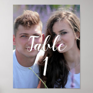 Photo Wedding Table Number Sign