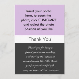 Photo wedding thank you card.