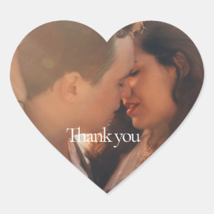 Photo Wedding Thank You Heart Sticker