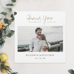 Photo Wedding Thank You Magnet<br><div class="desc">This simply chic wedding thank you magnet card features words of thanks above your favourite photo and your first names and date below it. We've chosen a warm, modern script for 'Thank You' and added 'for sharing our special day' underneath, with that line separated by the the loop of the...</div>