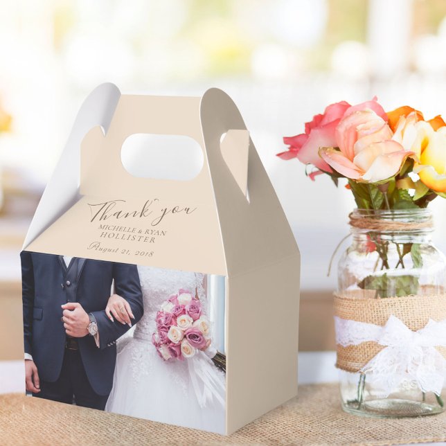 Photo Wedding Thank you Personalizable Favour Box (Creator Uploaded)