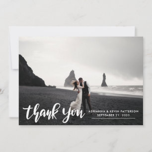 Photo Wedding Thank You Script Classy Modern Card