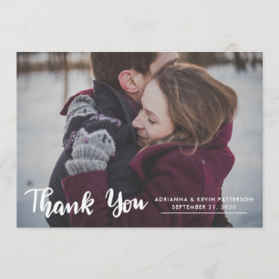 Photo Wedding Thank You Script Kraft Paper Card