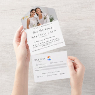 Photo Wedding-Twin Flames-LBGTQ- All In One Invitation