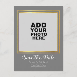 photo wedding vertical announcement postcard