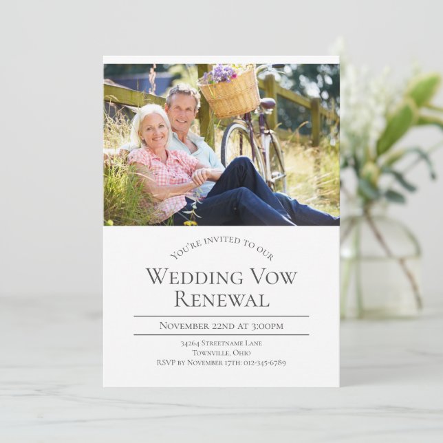 Photo Wedding Vow Renewal Invitation (Standing Front)