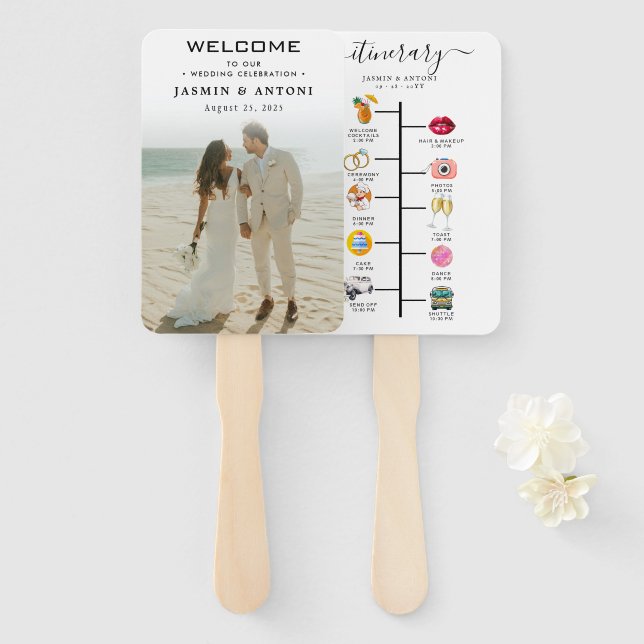 PHOTO Wedding Welcome Hand Fan (Front and Back)