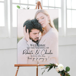 Photo wedding welcome sign