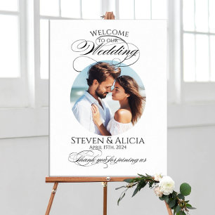 Photo wedding welcome sign elegant calligraphy