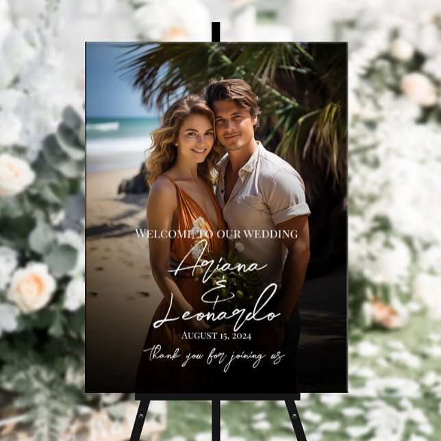 Photo wedding welcome sign modern calligraphy (Creator Uploaded)
