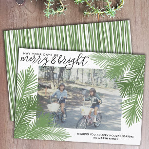 Photo Whimsical Branches Calligraphy Christmas Holiday Card