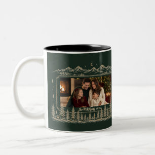 Photo Whimsical Christmas Tree Forest Two-Tone Coffee Mug