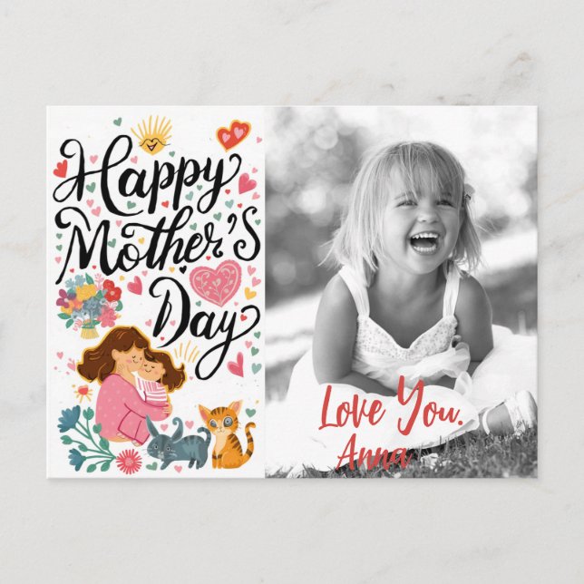 *~* Photo Whimsical Heart Mother's Day AP72 Holiday Postcard (Front)