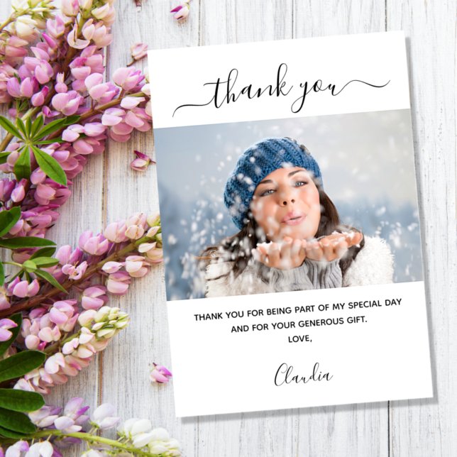 Photo white thank you card (Creator Uploaded)
