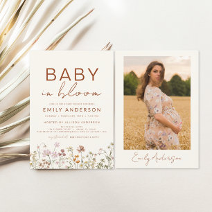 Photo Wildflower Baby in Bloom Baby Shower Flyer