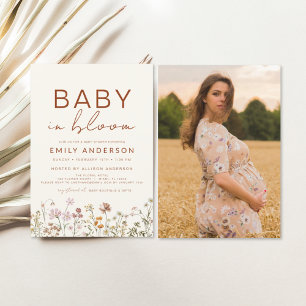 Photo Wildflower Baby in Bloom Baby Shower Invitation