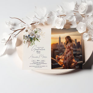 Photo Wildflower Boho Garden Graduation Invitation