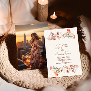 Photo Wildflowers Botanical Graduation Invitation