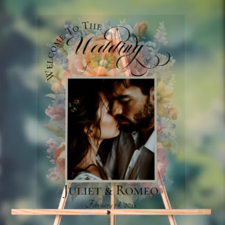 Photo & Wildflowers Welcome  Acrylic Sign