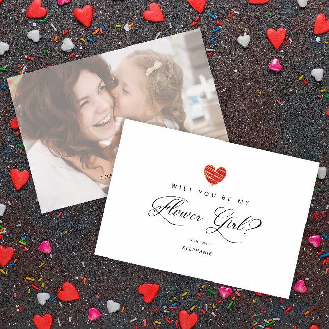 Photo Will You Be My flower Girl Red Heart (Creator Uploaded)