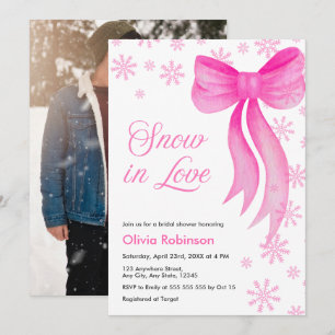 Photo Winter Snow in Love Snowflakes Bridal Shower Invitation