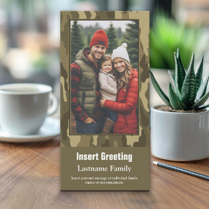 Photo with Camouflage Print Military Holiday Card