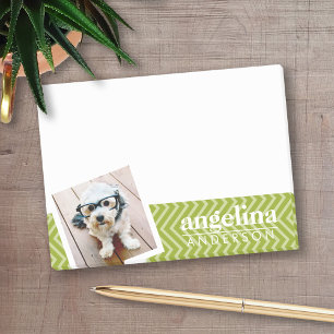 Photo with Chevron Pattern and Custom Name Post-it Notes