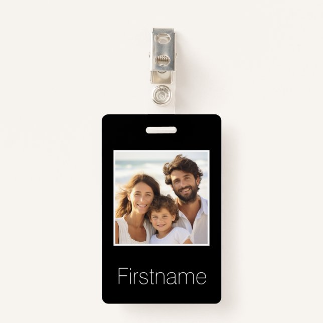 Photo with Custom Name Identification Luggage ID Badge (Front with Clip)