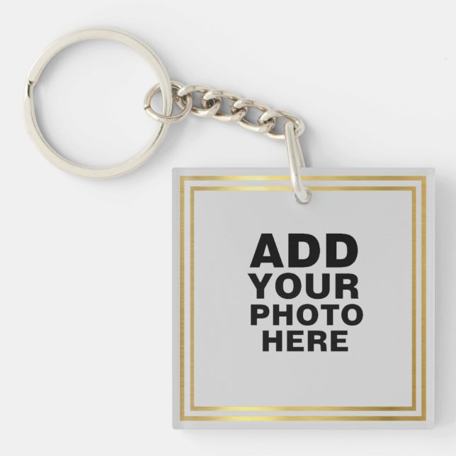 photo with faux gold frame key ring (Front)