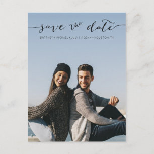 Photo with Handwritten Save the Date   Postcard