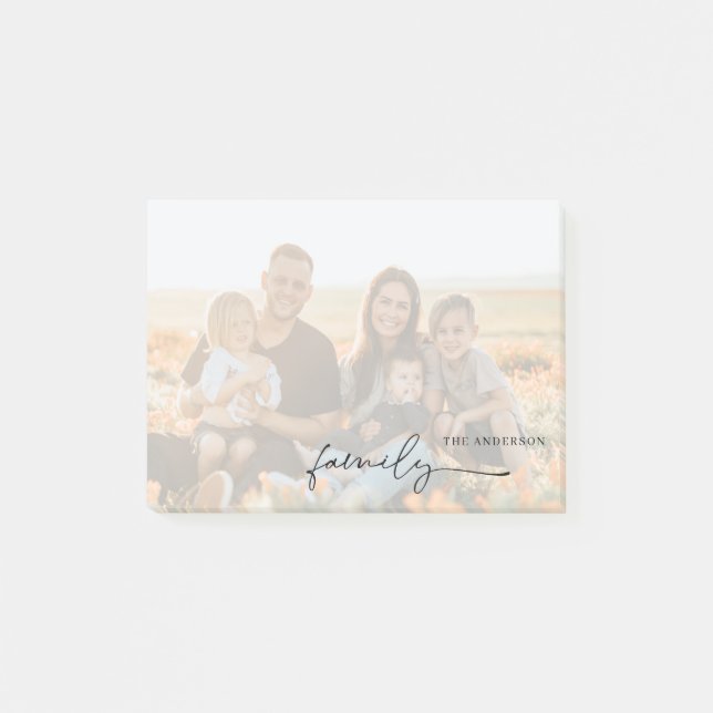 Photo with Name Personalised Faded Post-it Notes (Front)